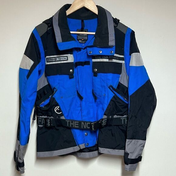 Vintage The North Face Steep Tech Belted Coral Blue/Black Womens Sz L - Picture 1 of 9